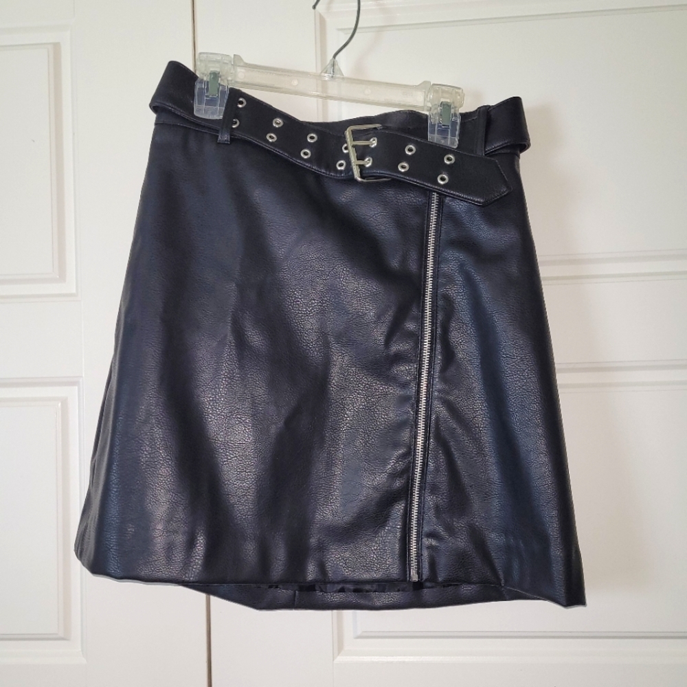 H&M Divided Brand Leather Skirt with Belt